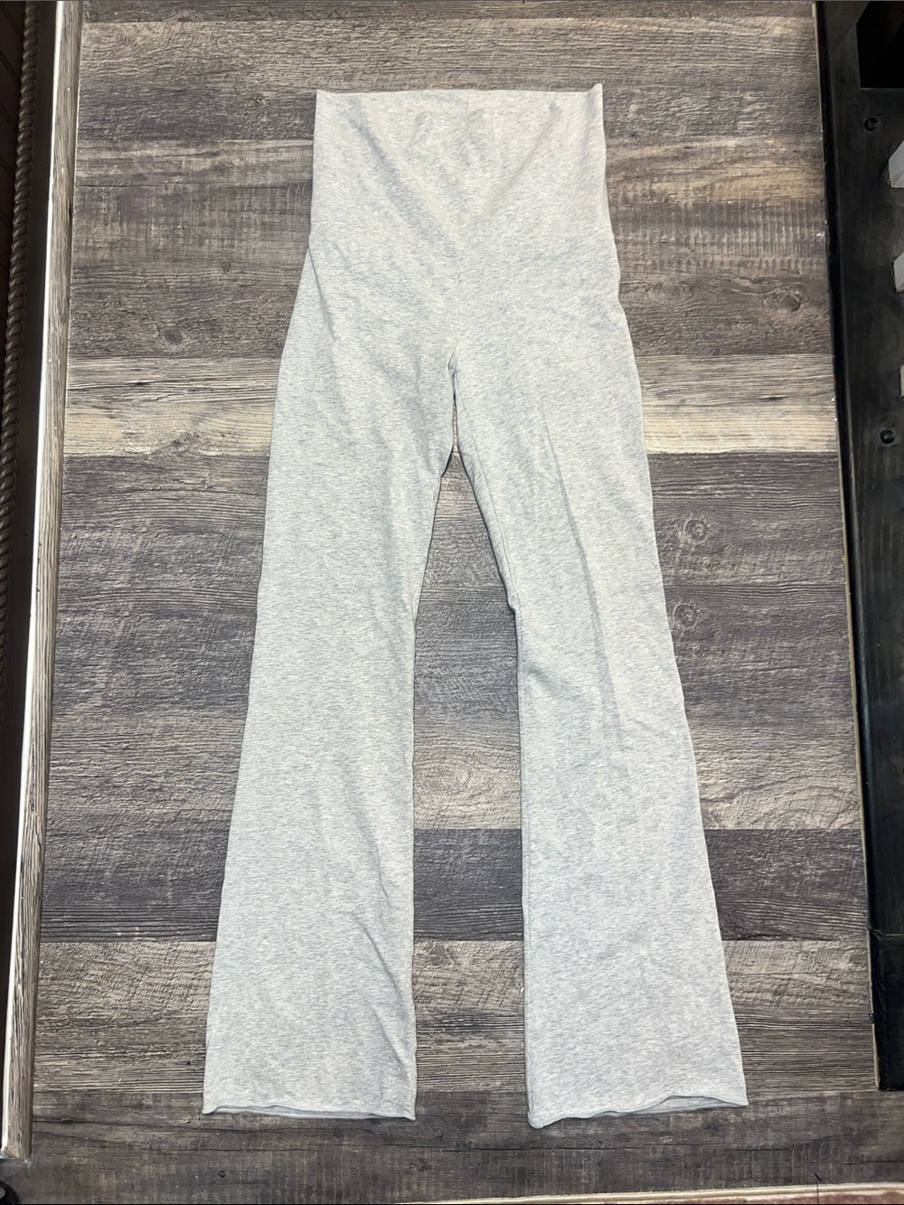 SKIMS Soft Lounge Foldover Pants Heather Grey Flare Size Small